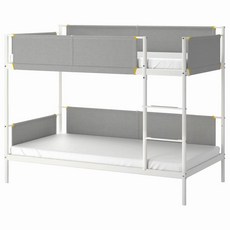 IKEA가구 2층침대프레임 화이트 라이트그레이 VITVAL 90x200 cm, 기본