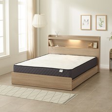 하포스 E0 3단 멀티 서랍 침대 프레임 S SS D Q (LED헤드 매트포함 지정일설치), 미니피스3단+유니티 헤드 (오크) 리즌 23 파워본넬