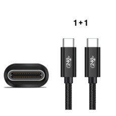 C to C타입 초 고속 충전케이블 240W, 2개, 블랙, 1m