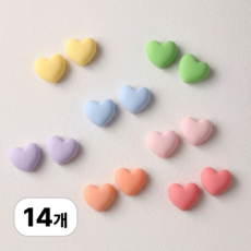 로멀리 파스텔 하트 냉장고 자석 14p, 혼합색상 혼합색상