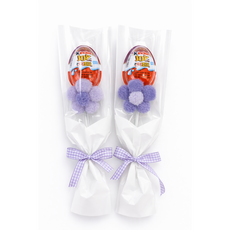 담에뜨 한송이 킨더조이 꽃다발 토퍼문구 추가가능, 보라/연보라(단품)