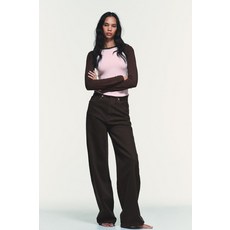 ZARA JEANS TRF EXTRA WIDE LEG TIRO ALTO - 브라운 488082522