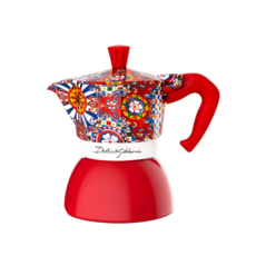 BIALETTI Dolce & Gabbana 聯名摩卡壺套裝，精緻圖案設計，高品質材料，咖啡愛好者首選, D&G 聯名電火款4杯份, 1個