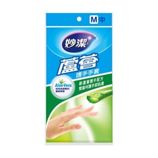妙潔 蘆薈護手手套, M/中,蘆薈護手, 1個