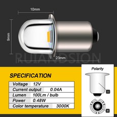 2Pcs P13.5S PR2 DC 3V 6V 4.5V 18V 3000K 따뜻한 흰색 2835SMD LED 자전거 전구 토치 헤드 라이트 미니 헤드 램프 손전등, 09 12V 3000K