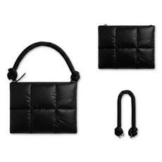 더반디 프리미엄 퀼팅 노트북 파우치, 1개, 미드나이트 블랙 (어깨끈 없음)