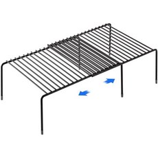 Tomorotec 주방 조리대용 확장 가능한 선반 정리함 금속 캐비닛 팬트리 스파이스 랙 공간 절약 미끄럼 방지 블랙, Tomorotec 주방 조리대용 확장 가능한 선반 정리, 1개, 1개입
