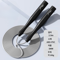 데이업 PVC줄 지방 연소 웨이트 운동 줄넘기, 1개, 블랙