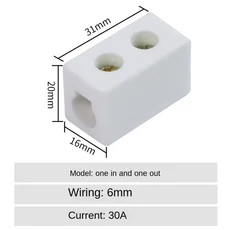 1입력 세라믹 배선 단자 블록 고온 저항 포스트 250V 구리, 가지고 다닐 수 있는, 01 30A 1 In 1 Out