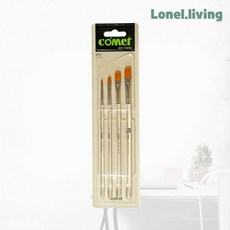 세이온 칠성당 코매트 인조모 평붓 4본세트 디자인 작업용 구성붓 1세트