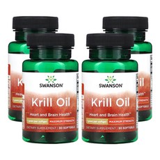 스완슨 크릴 오일 맥시멈 스트렝스 소프트젤 30정, 4개, 1g