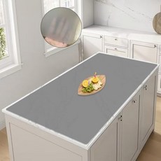 주방 카운터용 59.9 x 39.9cm(23.6 15.7인치) 실리콘 매트 미끄럼 방지 내열성 조리대 프로텍터 아일랜드용 방수 공예 다크 그레이_166650, 47.2"L x 23.6"W_166650, 반투명 그레이