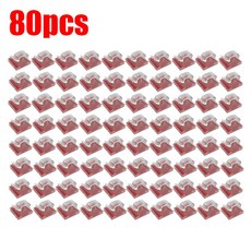 10/20/40/60/80PCS 플라스틱 투명 접착 케이블 와이어 버클 및 고정 클립 정리 보관, 80PCS Transparent
