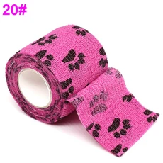 18 색상 다채로운 운동 랩 테이프 자기 접착 탄력 붕대 밴드 무릎 손가락 발목 손바닥 애완 동물을위한 스, 14 분홍색, 02 5cm X 4.8m, 18 Dog claw Pink