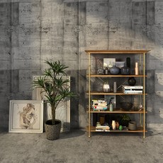 Loft美式鐵藝置物架 實木多層復古組裝書架 工業風創意落地架, 詳見包裝, 詳見包裝, 三層架*60*35*100