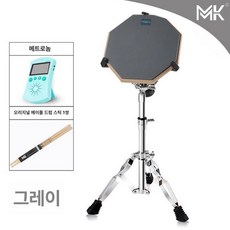드럼패드 입문용 페달 초보자 악기 연습기 교육 타악기, 1개, 그레이 드럼 + 스네어 스탠드 + 메트로놈 A