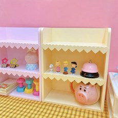 파스텔 하트 미니 3단 선반 책상 데스크 피규어 장식 정리 수납, 핑크색only