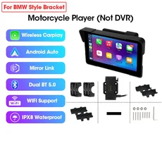 Srnubi 7 인치BMW 스타일 무선 CarPlay 안드로이드 자동 모토 모니터 듀얼 블루투스 용 브래킷이있는 오토, 03 없음, 01 For BMW StyleBracket