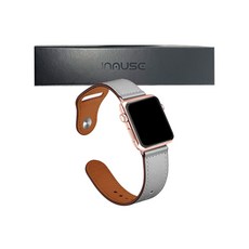 인뮤즈 애플워치 호환 베이직 레더 루프 스트랩, 42/44mm, 그레이