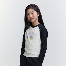 내셔널지오그래픽 키즈 K252GRG630 여아 세미크롭 래쉬가드 LTEE CARBONBLACK 924301