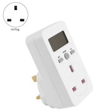 디지털 파워 미터 플러그인 소켓 전기 와트 미터 에너지 모니터 영국 플러그, AC220V-UK 플러그, 하얀색