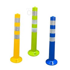 MMOR 컬러 규제봉 주차차단 차선반사판, (대)H750X80파이X210 노랑색