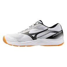 Mizuno 美津濃 Cyclone Speed 5 男女排球鞋 室內運動鞋 穩定包覆 白黑 V1GA258055