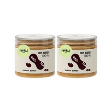 그린과수원 바른땅콩만 크런치 땅콩버터100% 220g 피넛버터 수제, 2개