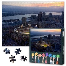 해외 TUMOVO 성인용 1000피스 퍼즐 - 시애틀의 멋진 야구 경기장 생생한 예술이 있는 직소 애호가 가족 유대감 및 스트레스 해소 27.5인치 x 19.6인치70 50cm, 아트워크-12.