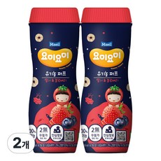 요미요미 오가닉퍼프 딸기&블루베리, 딸기블루베리, 42g, 2개