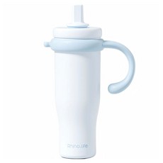 라이노라이프 스트로우 아이스 손잡이 텀블러, 1개, 1.2L, 블루