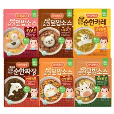 아이배냇 베베 처음먹는 순한덮밥소스 (짜장+카레+새우달걀+소불고기+간장찜닭+차돌된장), 1세트, 300g