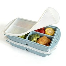 뚜껑이 있는 실리콘 냉동고 트레이 수프 용기 2팩 강화 스틸 링 탑이 대형 아이스 큐브 몰드 1컵 소스 국물 오븐 냉동용 - 식기세척기 사용 가능 213519, 뚜껑이 있는 실리콘 냉동고 트레이, 수프 용기 2팩,