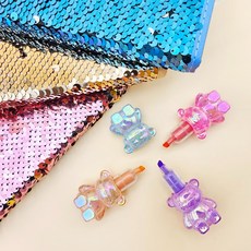 4000 샤인베어 4단 형광펜 세트 1개 랜덤 - 3색세트 학원 스터디 공부방 기념품 다이어리 선물용