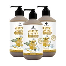 알라피아 차일드 & 키즈 샴푸 & 바디 워시 코코넛 캐머마일 향, 3개, 475ml