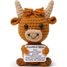 새로운 니트 긍정적인 소 인형 수제 정서적 지원 긍정적인 크로셰 크리스마스 트리 선물 크리스마스 새해, 14 14