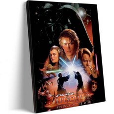 스타워즈 캔버스 벽화 제국의 역습 레트로 영화 포스터 프린트 액자형 공상과학 벽 장식 인테리어 침실 게임룸 영화관 홈시어터용 11x14인치, 8L" x 10W", 영화-01