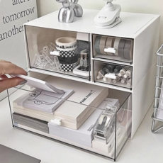 미누즈 책상 수납 서랍 데스크 오거나이저, 화이트, 2개