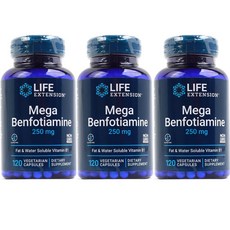 LIFE EXTENSION Mega 苯磷硫胺 250mg 素食膠囊, 3個