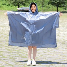 몽크로스 고급 판초우의 레인코트 비옷 남녀공용 캠핑 다회용 우비 빅사이즈, 1개, 그레이