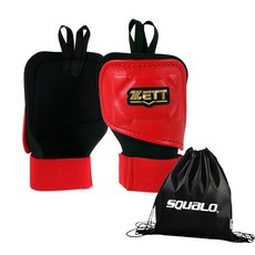 제트 손등가드 좌타 BLK-45, Red + SQ 가방, 1개