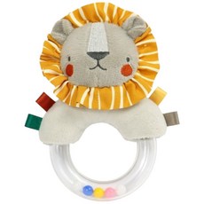 嬰兒毛絨手搖鈴/抓握手環, 黃色，灰色