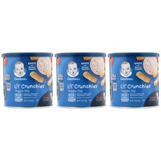 2+1 거버 릴 크런치 베지 딥 42g 유아 아기과자 핑거푸드 곡물과자 베이크드 콘스낵 Gerber Lil' Crunchies 8+ Months Veggie Dip
