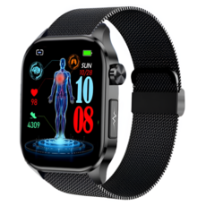 액션맨 글루코워치 ET 건강데이터 스마트워치, 블루투스, 5.13cm, 블랙실리콘+블랙메쉬