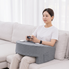 텍스스테드 고밀도 폼 독서 쿠션 침대테이블 게이밍쿠션 뜨개질쿠션, 그레이