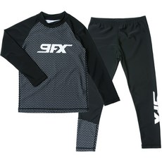 9FX 孩童防曬游泳長袖9分褲套裝