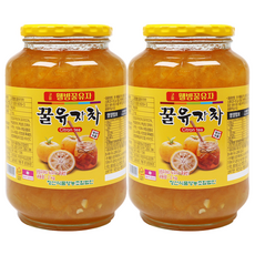 자연톡 꿀 유자차 유자청 고흥 웰빙 전통차, 2kg, 2개입, 1개