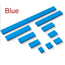 54MM 빨간색 파란색 여성 10 다채로운 20 커넥터 PCB 보드 1X2 단일 흰색 소켓 40 헤더 스트립, 1X6P 30PCS, Blue, 1개