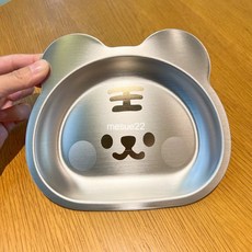 可愛動物造型304不鏽鋼兒童餐盤 幼兒副食品餐具, 小老虎,簡約袋裝, 1個, 單品