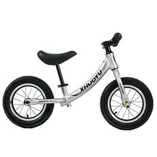 BIKEONE MINI17鋁合金平衡自行車12吋學步車滑步車童車打氣胎控制方向三色選擇, 銀色, 1個, 12吋